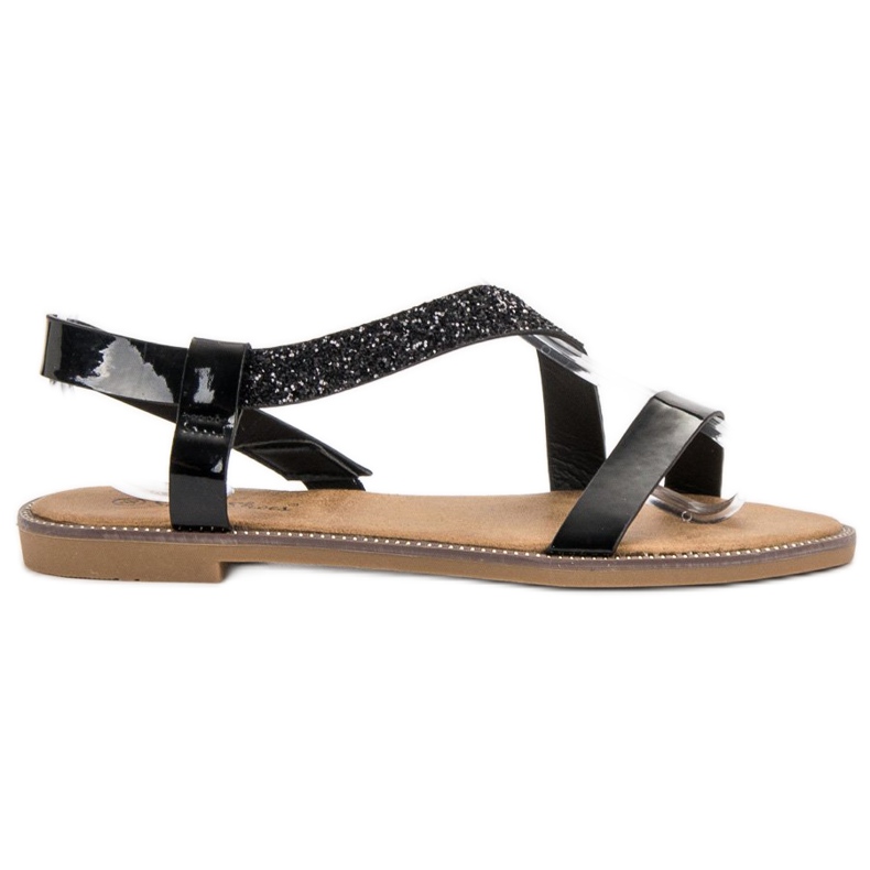 Sweet Shoes Slip-on Lacquered Sandals black