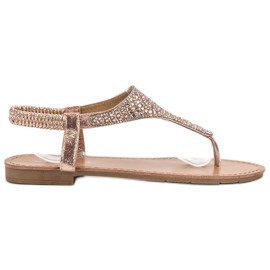 SHELOVET Golden Slip On Sandals