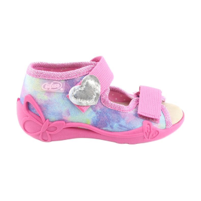 Befado children's shoes 342P005 rainbow blue grey yellow pink