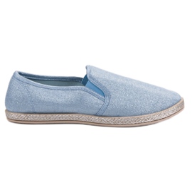Ideal Shoes Comfortable Slipons blue