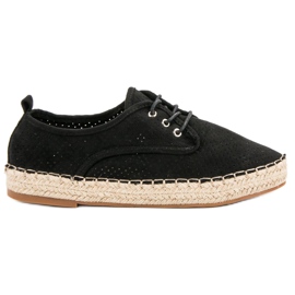 Small Swan Openwork Suede Brogues black Small Swan Openwork Suede Brogues black