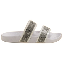 Seastar White Slippers With Crystals multicolored Seastar White Slippers With Crystals multicolored