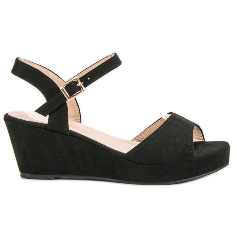 SHELOVET Black Suede Sandals