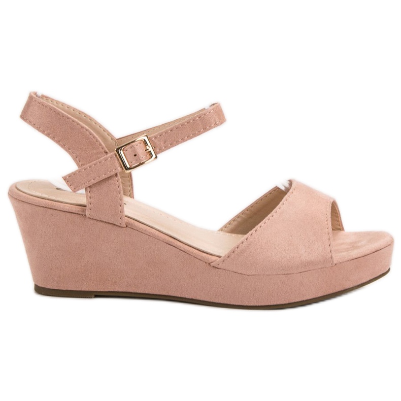 SHELOVET Powder Suede Sandals pink
