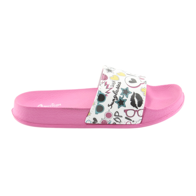 Sunglasses slippers profiled American Club pink white black green yellow