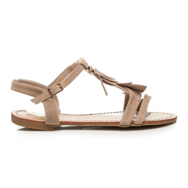 Queen Vivi Sandals With Fringes brown