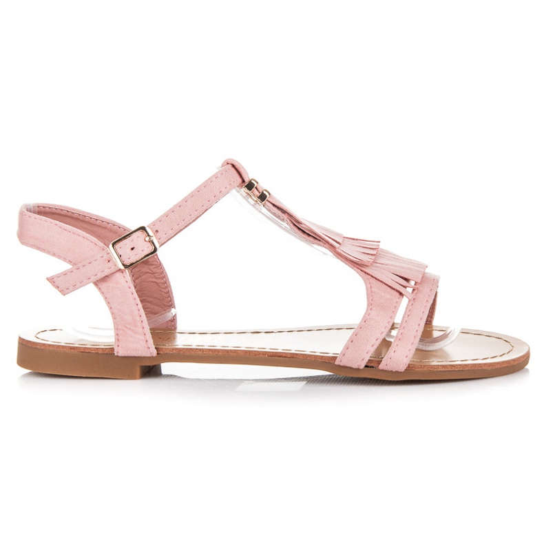 Queen Vivi Sandals With Fringes pink