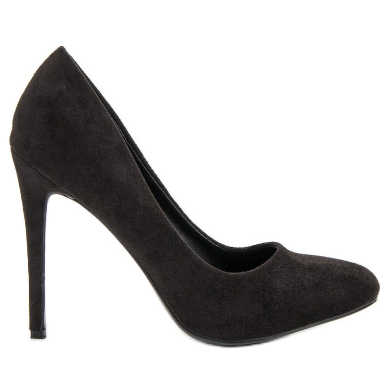 SHELOVET Black Suede Heels
