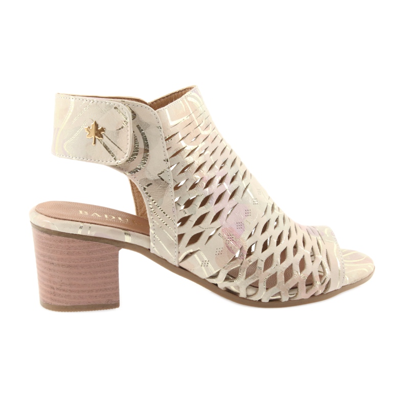 Sandals with Badura 4723 upper brown yellow pink