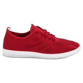 SHELOVET Textile Lace-up Footwear red SHELOVET Textile Lace-up Footwear red