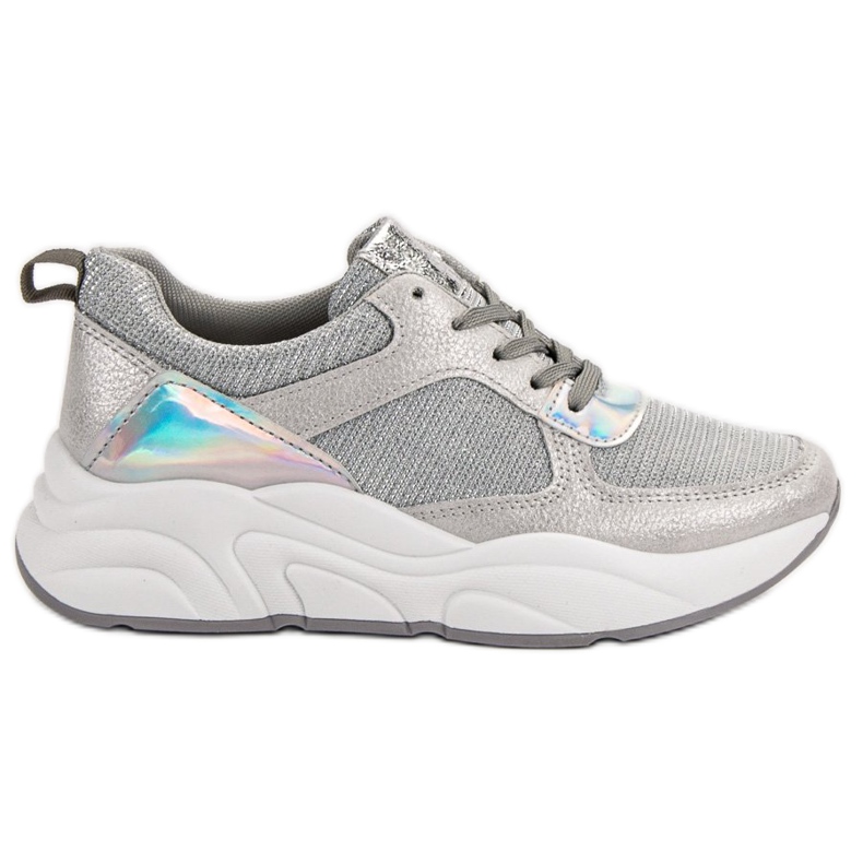Ideal Shoes Silver Sport Shoes grey
