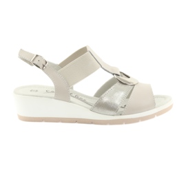 Filippo Comfortable leather wedge sandals brown grey