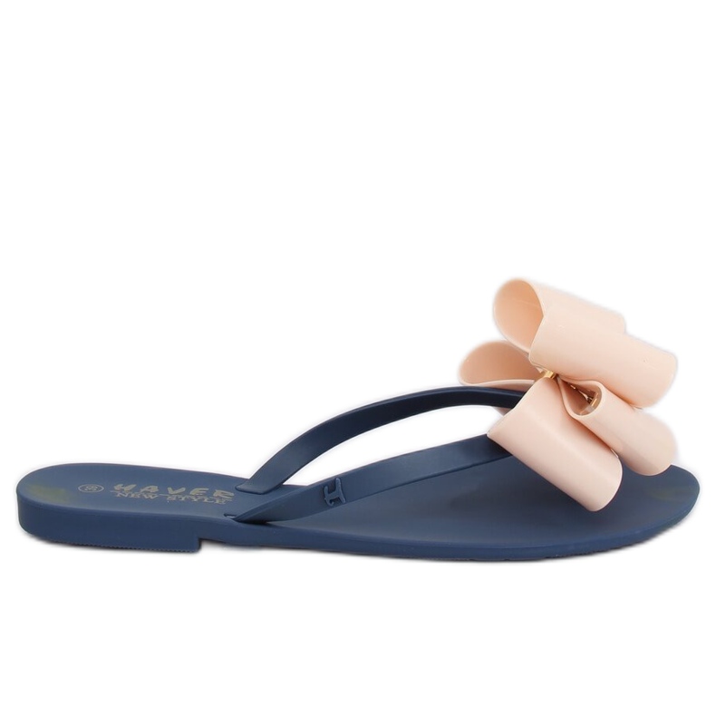 Flip-flops meliski navy blue-beige KM104 NAVY / D.BEIGE brown Flip-flops meliski navy blue-beige KM104 NAVY / D.BEIGE brown