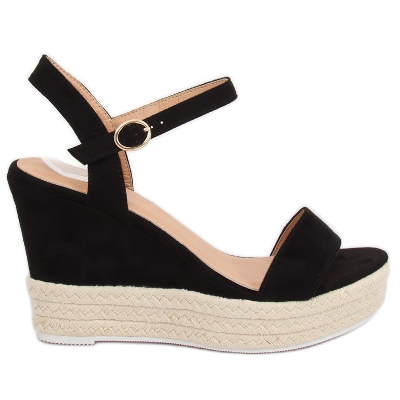 Black sandals on a wedge heel JS-2952 Black