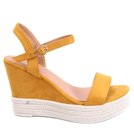 Yellow wedge sandals JS-2952 Yellow Yellow wedge sandals JS-2952 Yellow