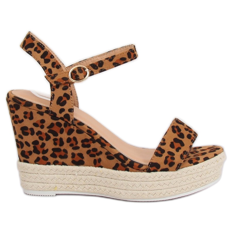 Sandals on the wedge heel leopard JS-2952 Leopard brown