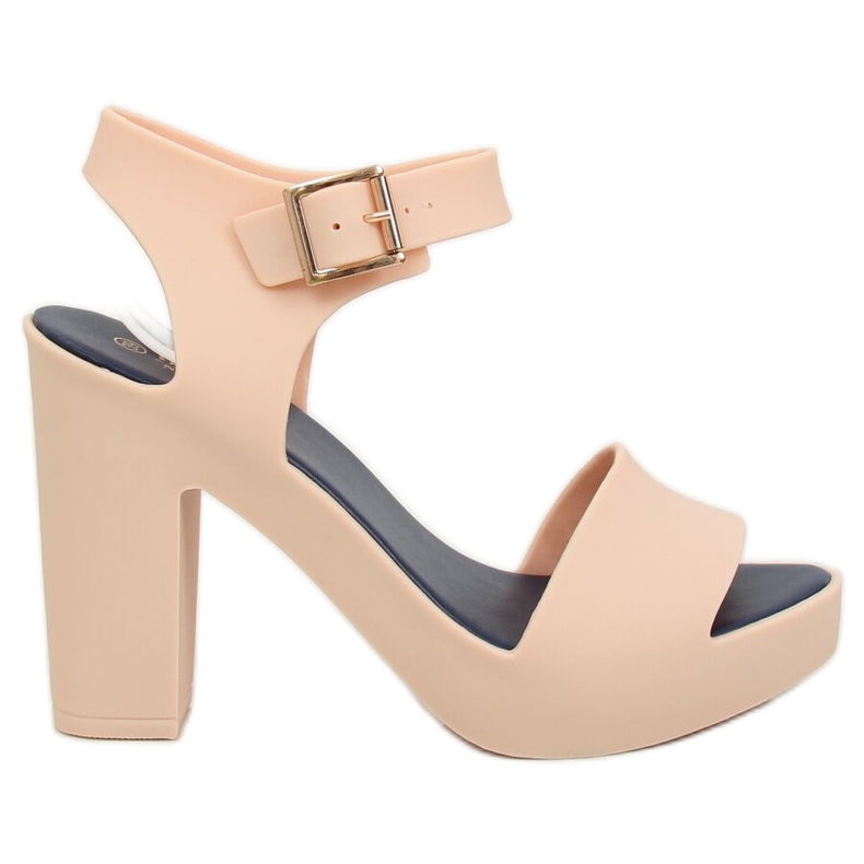 High-heeled sandals meliski beige KM202 D.BEIGE / NAVY