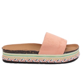 Pink LS-117 Pink high-soled slippers