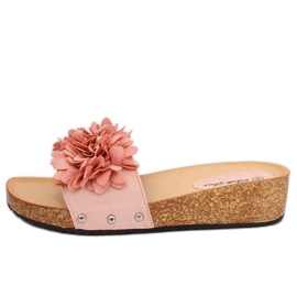 Pink S63 Pink slippers with flowers