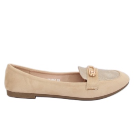 Women's beige loafers VS-662 Khaki