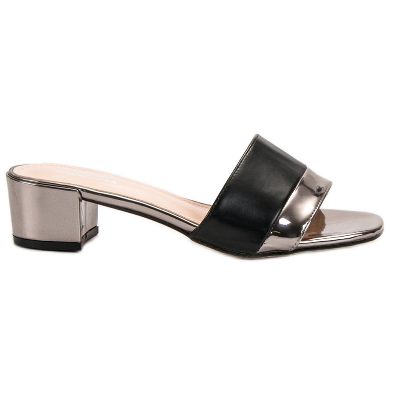 Small Swan Elegant Women's Slippers black grey