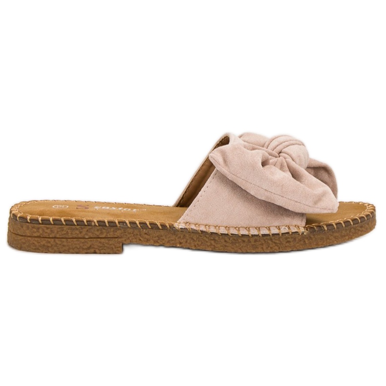 Seastar Beige Slippers With A Bow