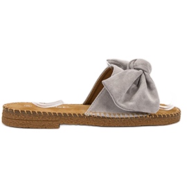 Seastar Gray Slippers With A Bow grey Seastar Gray Slippers With A Bow grey
