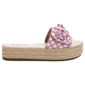 Seastar Dotted Slippers pink