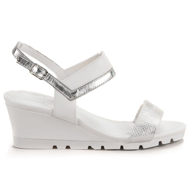 Ideal Shoes White Wedge Sandals Ideal Shoes White Wedge Sandals