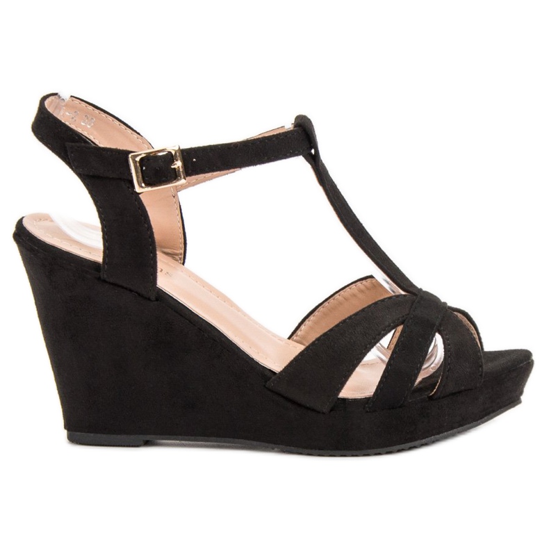 SHELOVET Suede sandals black
