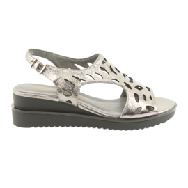 metallic grey sandals