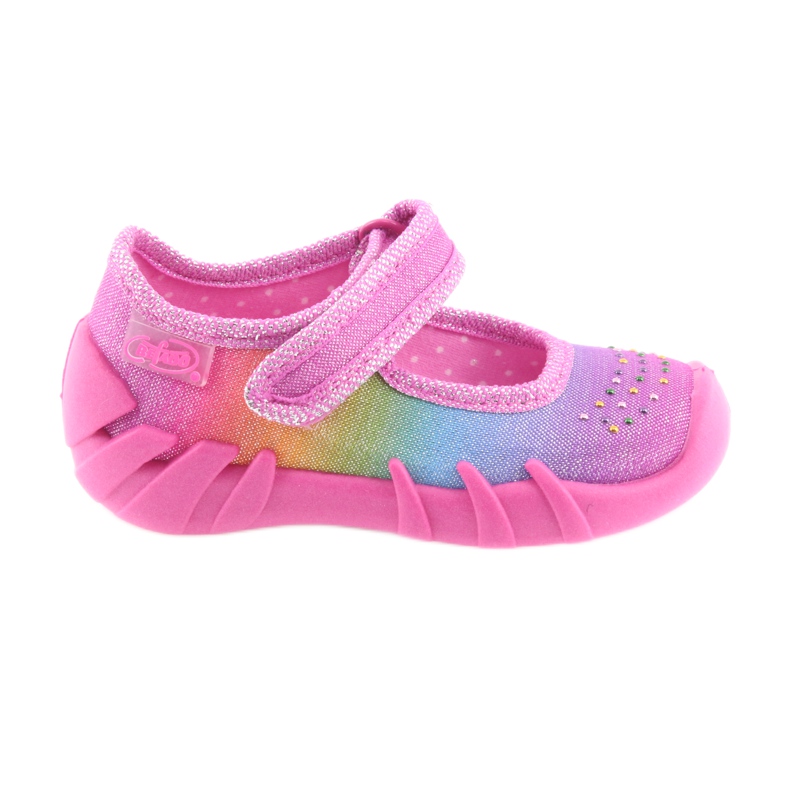 Befado rainbow children's slippers 109P183 pink with zircons