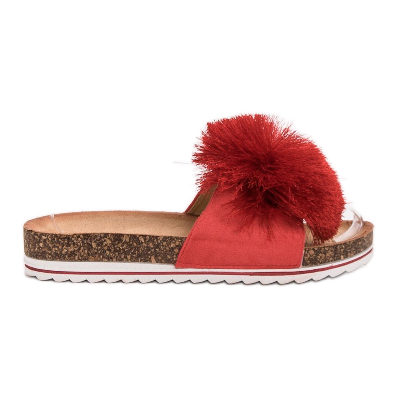 Seastar Slippers With Pompom red