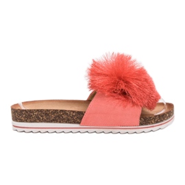 Seastar Slippers With Pompom red Seastar Slippers With Pompom red