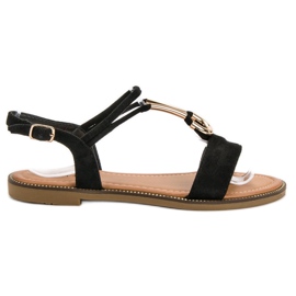 Laura Mode Suede sandals black