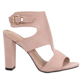 Ideal Shoes Sexy high-heeled sandals brown