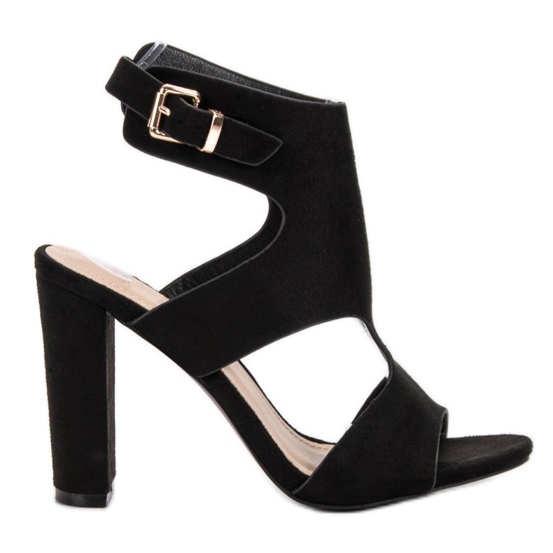 Ideal Shoes Sexy high-heeled sandals black