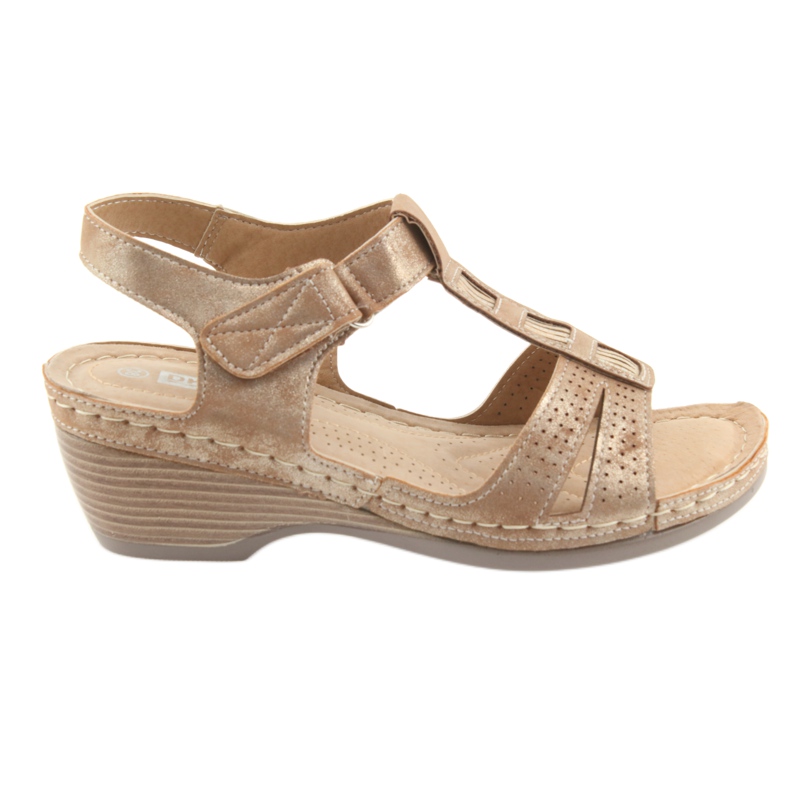 Comfortable women's sandals DK golden beige brown