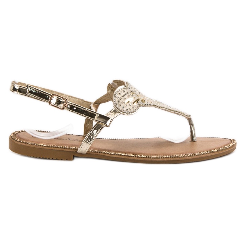 Queentina Comfortable golden sandals