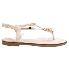 SHELOVET Beige Sandals With An Eraser