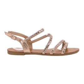 L. Lux. Shoes Flat Sandals With Cubic Zirconia pink L. Lux. Shoes Flat Sandals With Cubic Zirconia pink