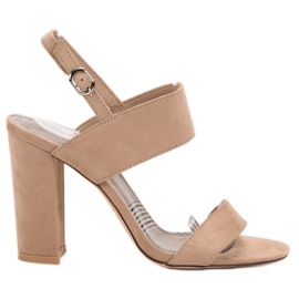 SHELOVET Beige Sandals On A Bar SHELOVET Beige Sandals On A Bar