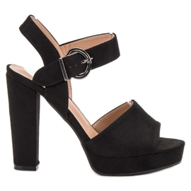 SHELOVET Black Sandals On The Platform
