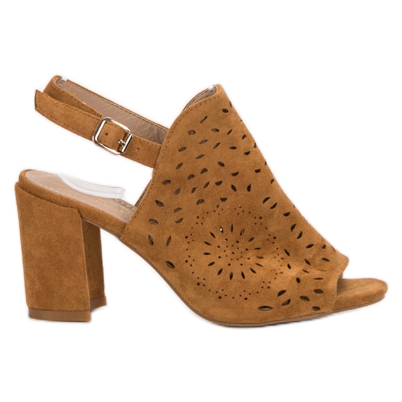 SHELOVET Suede Closed Sandals brown