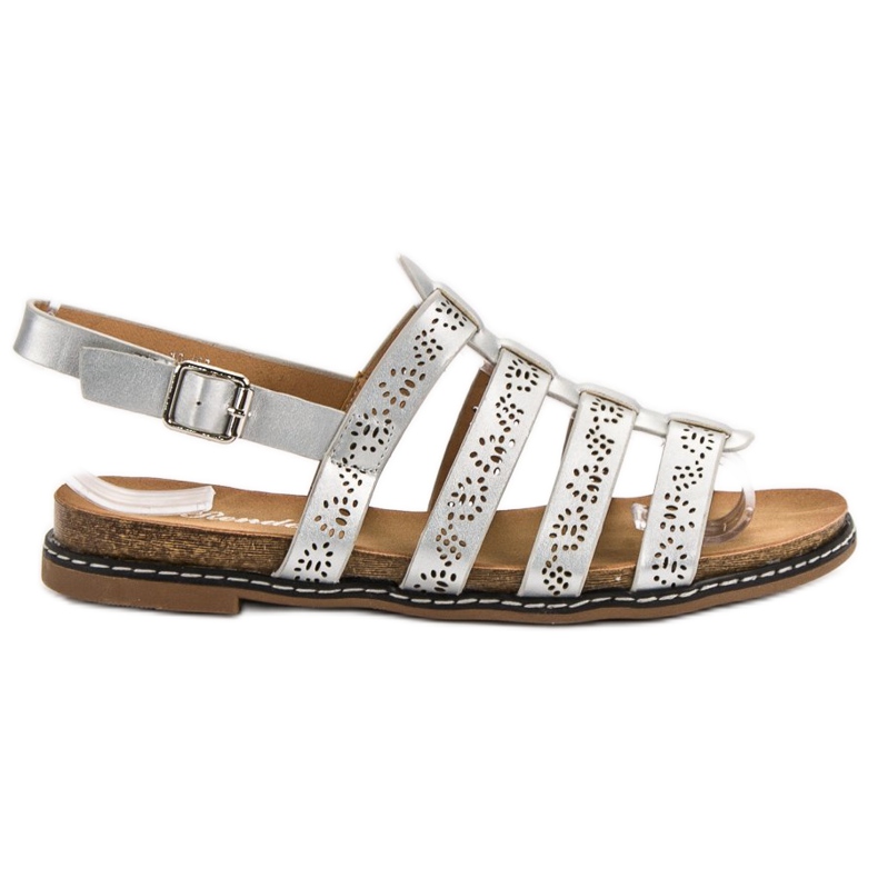 Renda Comfortable Silver Sandals grey