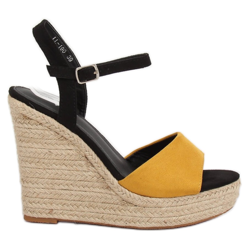 Yellow Espadrilles on wedges, yellow LL-190 Yellow