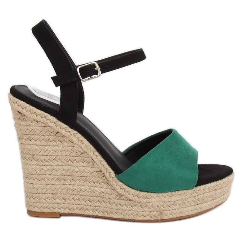 Green Espadrilles on wedges LL-190 Green
