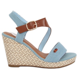 Blue BL-360 Blue wedge sandals