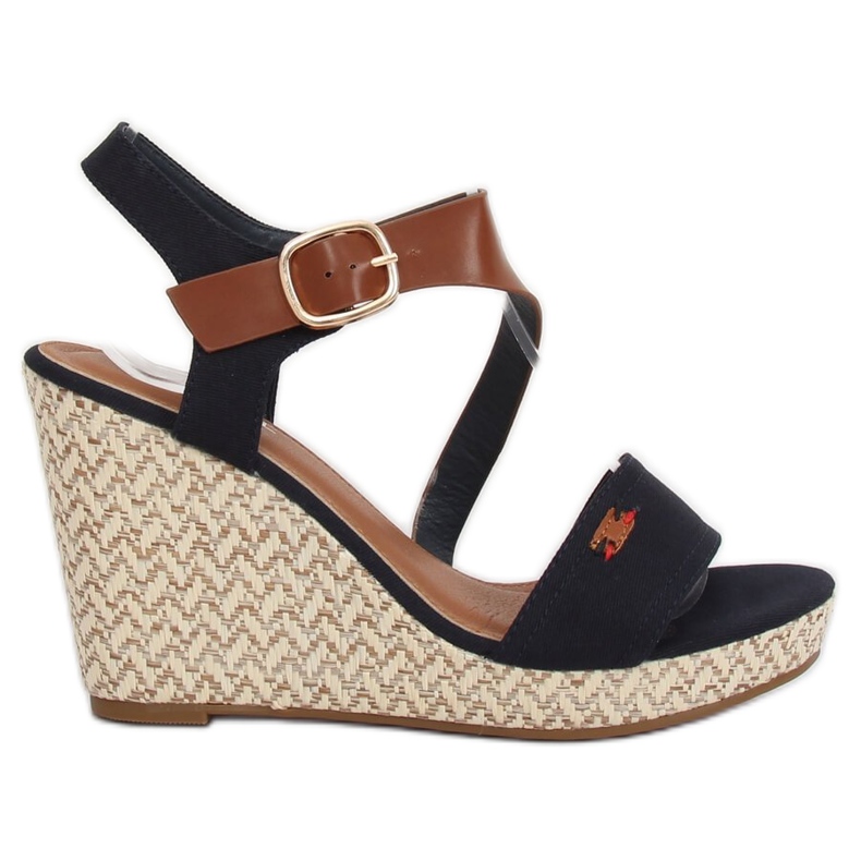 Wedge sandals BL-360 Navy brown navy blue Wedge sandals BL-360 Navy brown navy blue
