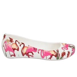 Meliski with white flamingos CK85 White purple multicolored